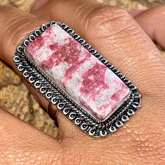 Rosaline Pink Thulite Ring Size 9 3/4 - Picture 1 of 9